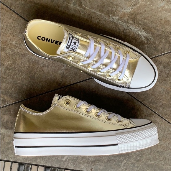 CONVERSE CTAS LIFT OX PLATFORM GOLD/BLACK/WHITE WM - Picture 4 of 16